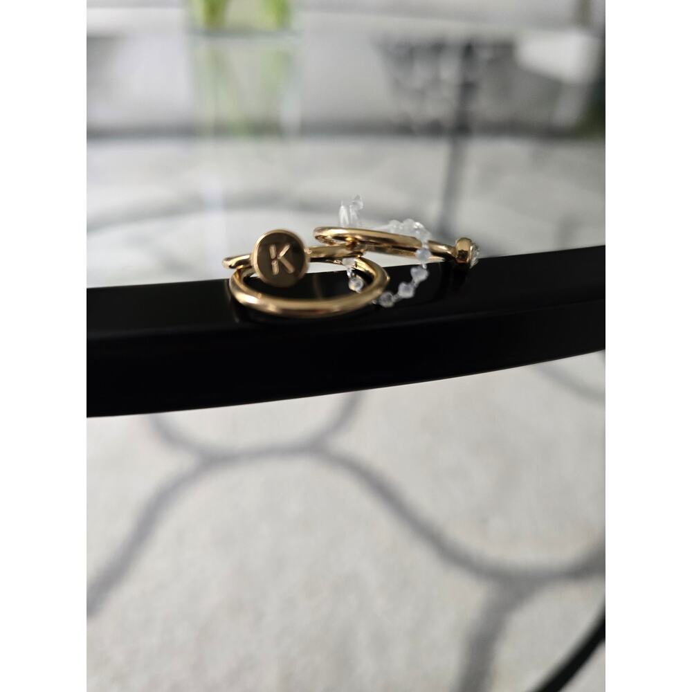 Bansri Gold Initial K Ring Set Size 6 New